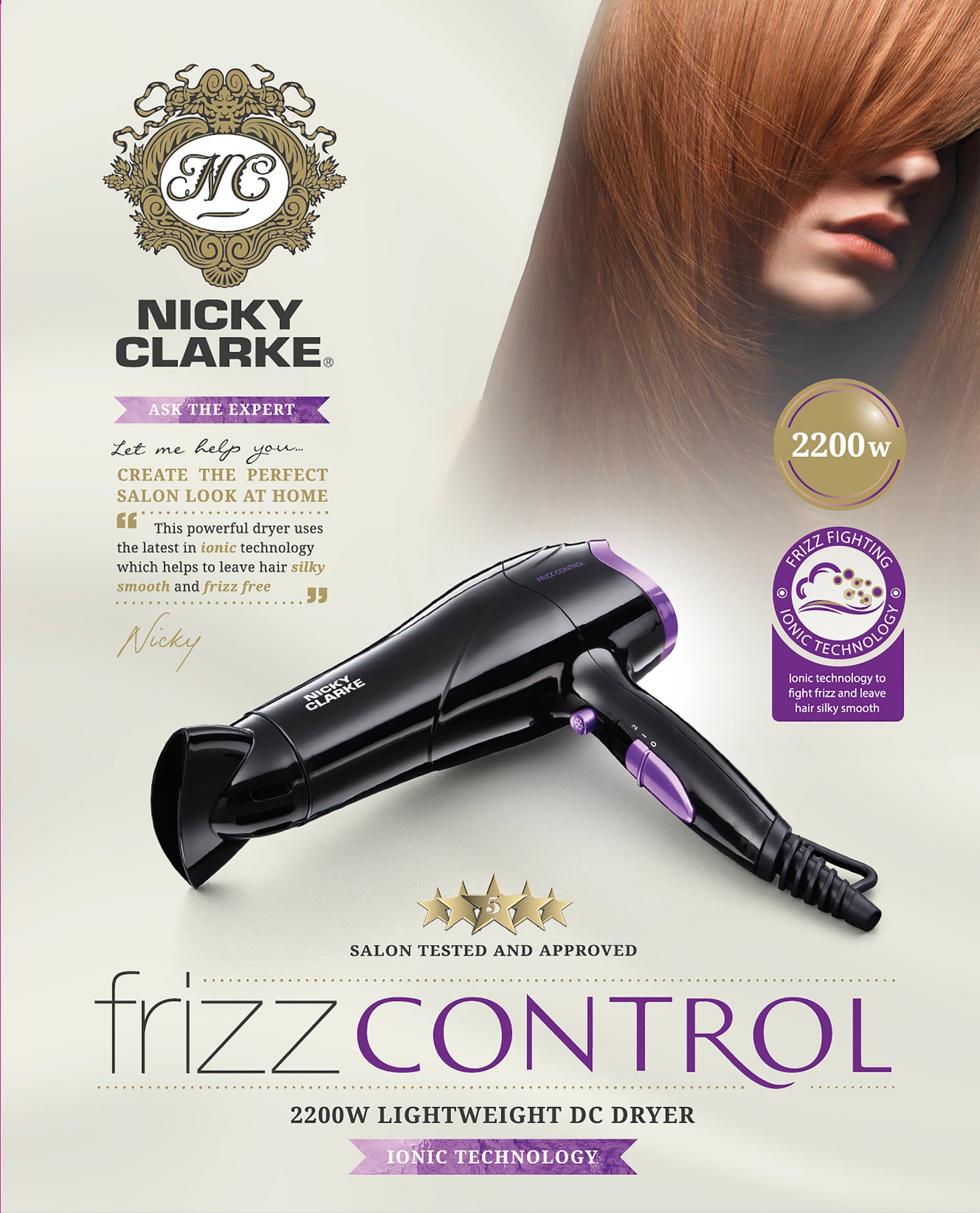 Nicky Clarke Frizz Control Hair Dryer