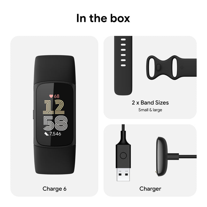 Fitbit Charge 6 ブラック Google Fitbit Charge 6 - Obsidian / Black アルミニウム – JOTO