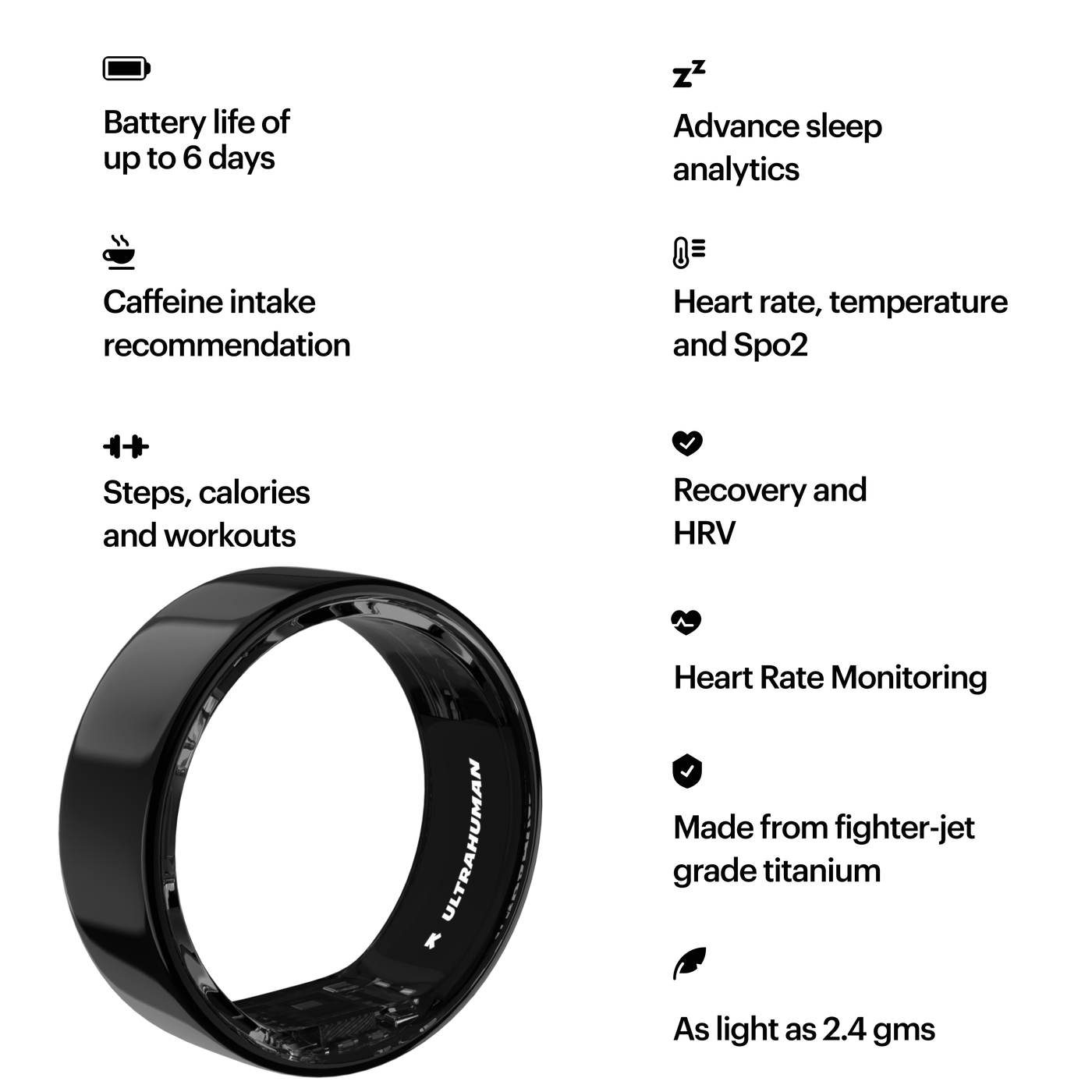 Ultrahuman Ring Air - Aster Black