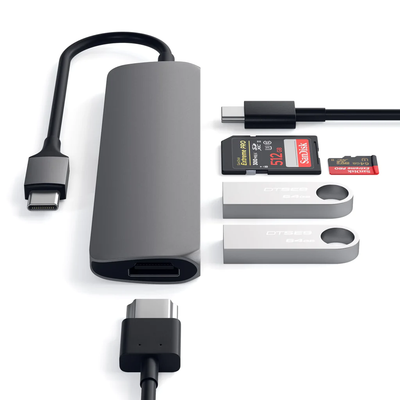 Satechi Type-C Slim Multimedia Adapter V2 - Space Grey